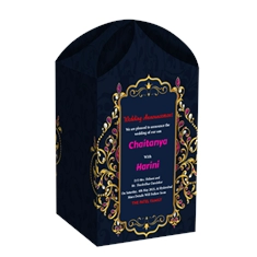 Wedding Announcement Gift Box Gradient Finish Flower Top Design